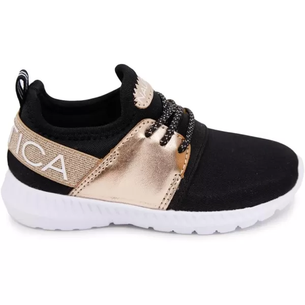 Nautica Kids Sneaker Athletic SlipOn Bungee Running ShoesBoy  GirlBig KidLittle KidToddler  NeaveKappilBlack Rose Gold 1