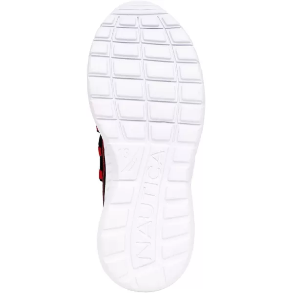 Nautica Kids Sneaker Athletic SlipOn Bungee Running ShoesBoy  GirlBig KidLittle KidToddler  NeaveKappilElonblack Red Mono