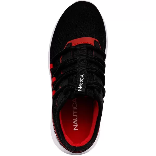 Nautica Kids Sneaker Athletic SlipOn Bungee Running ShoesBoy  GirlBig KidLittle KidToddler  NeaveKappilElonblack Red Mono
