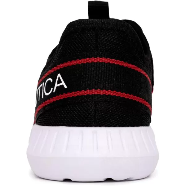 Nautica Kids Sneaker Athletic SlipOn Bungee Running ShoesBoy  GirlBig KidLittle KidToddler  NeaveKappilElonblack Red Mono