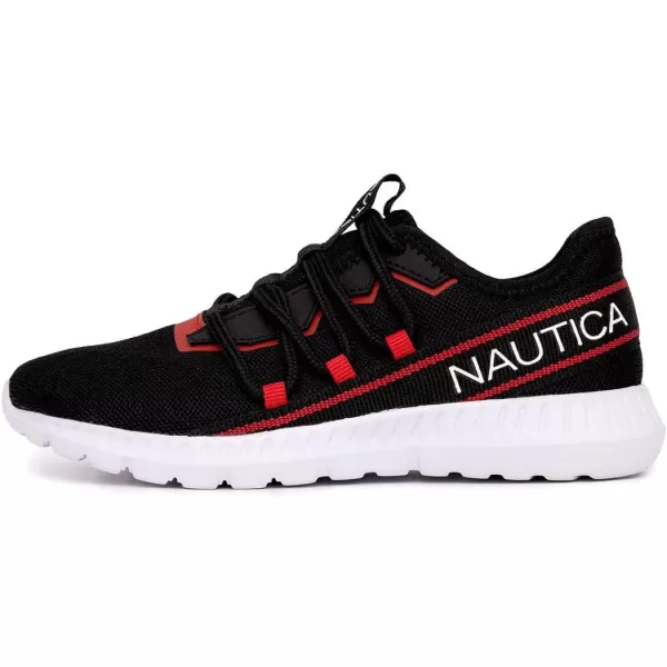 Nautica Kids Sneaker Athletic SlipOn Bungee Running ShoesBoy  GirlBig KidLittle KidToddler  NeaveKappilElonblack Red Mono