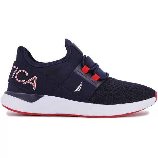 Nautica Kids Sneaker Athletic SlipOn Bungee Running ShoesBoy  GirlBig KidLittle KidToddler  NeaveKappilEmbossnavy Red Pop