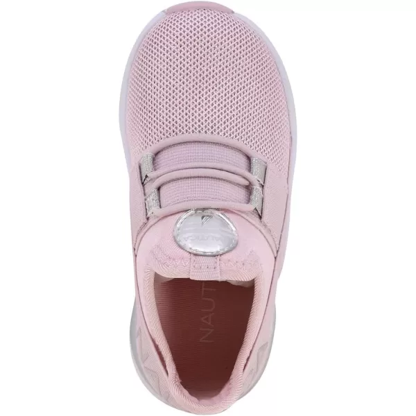 Nautica Kids Sneaker Athletic SlipOn Bungee Running ShoesBoy  GirlBig KidLittle KidToddler  NeaveKappilLight Pink Silver