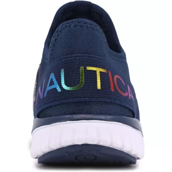 Nautica Kids Sneaker Athletic SlipOn Bungee Running ShoesBoy  GirlBig KidLittle KidToddler  NeaveKappilNavy Hc Metallic