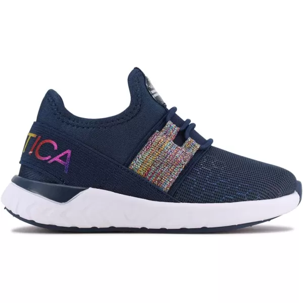 Nautica Kids Sneaker Athletic SlipOn Bungee Running ShoesBoy  GirlBig KidLittle KidToddler  NeaveKappilNavy Hc Metallic