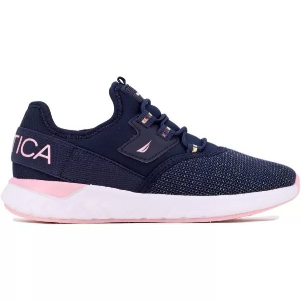 Nautica Kids Sneaker Athletic SlipOn Bungee Running ShoesBoy  GirlBig KidLittle KidToddler  NeaveKappilNavy Peony Iridescentsteam Rock