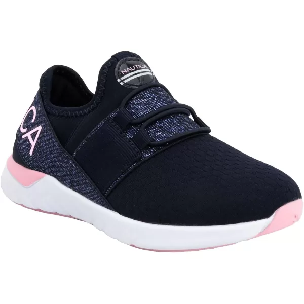 Nautica Kids Sneaker Athletic SlipOn Bungee Running ShoesBoy  GirlBig KidLittle KidToddler  NeaveKappilNavy Peony Metalic