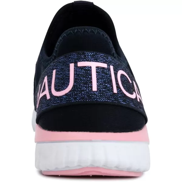 Nautica Kids Sneaker Athletic SlipOn Bungee Running ShoesBoy  GirlBig KidLittle KidToddler  NeaveKappilNavy Peony Metalic