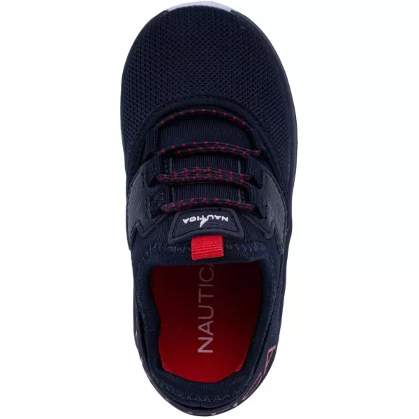 Nautica Kids Sneaker Athletic SlipOn Bungee Running ShoesBoy  GirlBig KidLittle KidToddler  NeaveKappilNavy Red Popsteam Rock