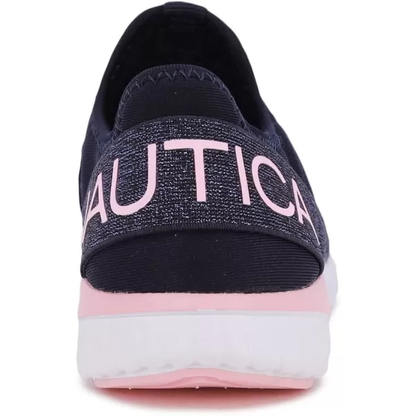 Nautica Kids Sneaker Athletic SlipOn Bungee Running ShoesBoy  GirlBig KidLittle KidToddler  NeaveKappilNavy Waffle Peony