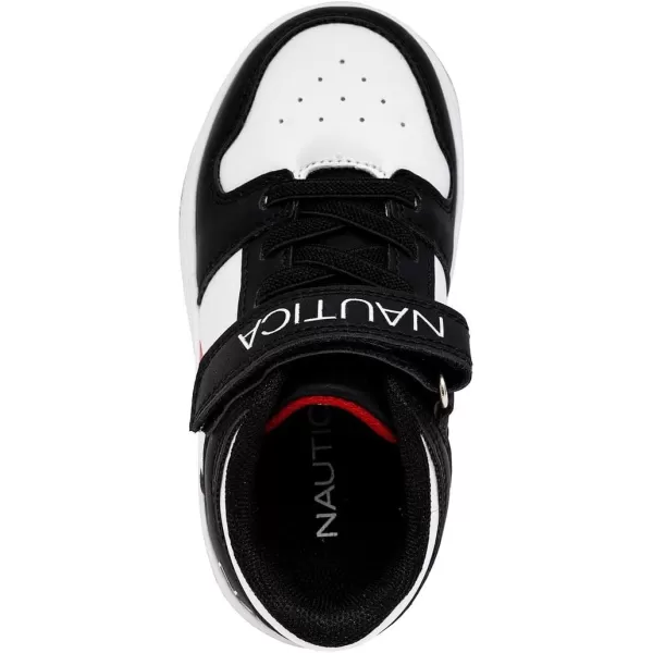 Nautica Kids Sneakers with Adjustable Strap and Bungee Straps  Comfortable Casual Shoes for Boys and Girls ToddlerLittle KidBlack White
