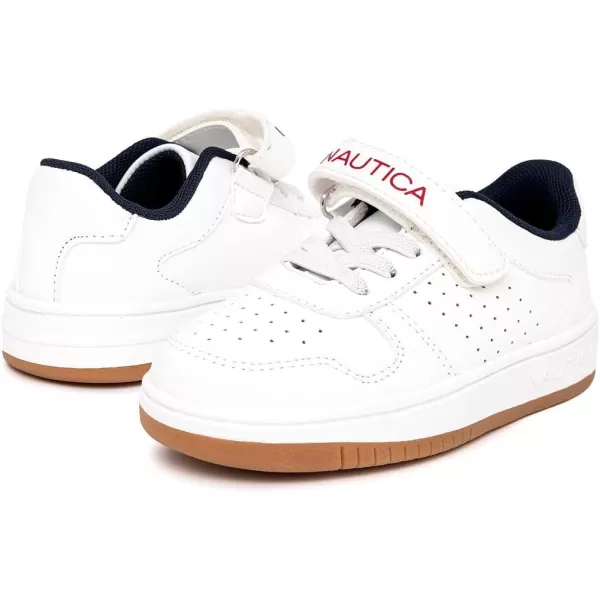 Nautica Kids Sneakers with Adjustable Strap and Bungee Straps  Comfortable Casual Shoes for Boys and Girls ToddlerLittle KidPatrioticstafford Vt