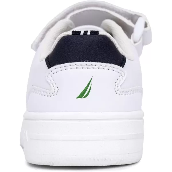 Nautica Kids Sneakers with Adjustable Strap and Bungee Straps  Comfortable Casual Shoes for Boys and Girls ToddlerLittle KidWhite Greigejarrell