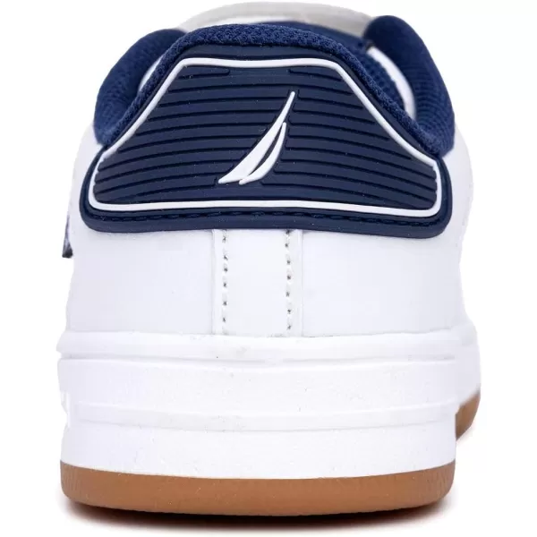 Nautica Kids Sneakers with Adjustable Strap and Bungee Straps  Comfortable Casual Shoes for Boys and Girls ToddlerLittle KidWhite Navyalmiana