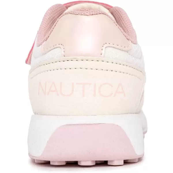 Nautica Kids Sneakers with Adjustable Strap and Bungee Straps  Comfortable Casual Shoes for Boys and Girls ToddlerLittle KidWhite Pastelrundee