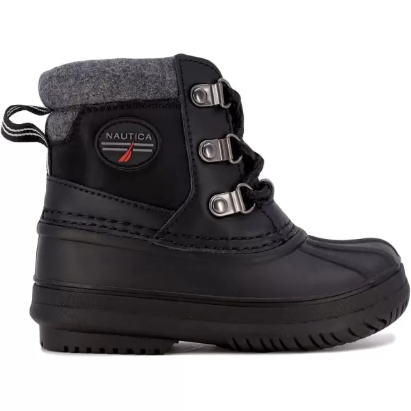 Nautica Kids Snow Rain Boots Waterproof Duck Boot Shoes for Boys and Girls Available in Sizes for Big Kids Little Kids and ToddlersBlackyarmuk