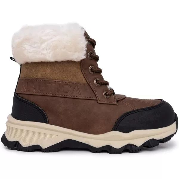 Nautica Kids Snow Rain Boots Waterproof Duck Boot Shoes for Boys and Girls Available in Sizes for Big Kids Little Kids and ToddlersBrown Cream Blackargun