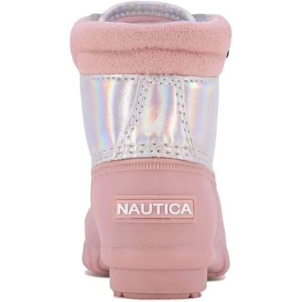 Nautica Kids Snow Rain Boots Waterproof Duck Boot Shoes for Boys and Girls Available in Sizes for Big Kids Little Kids and ToddlersIridescent Pink