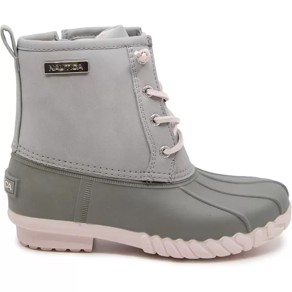 Nautica Kids Snow Rain Boots Waterproof Duck Boot Shoes for Boys and Girls Available in Sizes for Big Kids Little Kids and ToddlersLight Grey