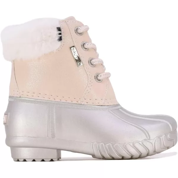 Nautica Kids Snow Rain Boots Waterproof Duck Boot Shoes for Boys and Girls Available in Sizes for Big Kids Little Kids and ToddlersLight Pink Silver