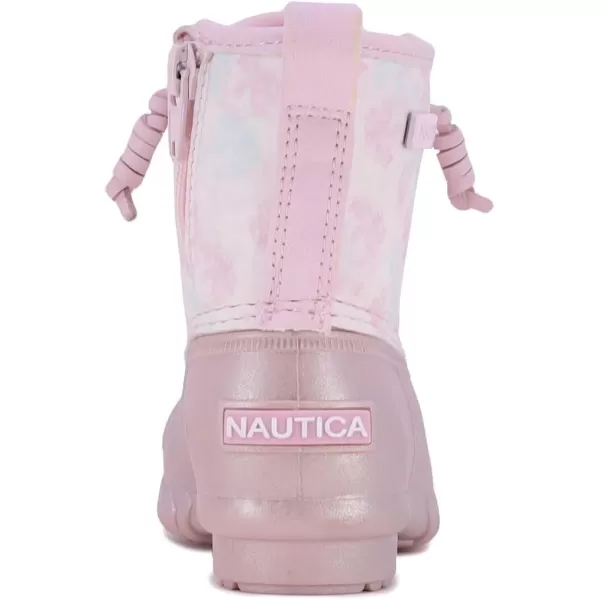 Nautica Kids Snow Rain Boots Waterproof Duck Boot Shoes for Boys and Girls Available in Sizes for Big Kids Little Kids and ToddlersPink Pearl Tie Dye