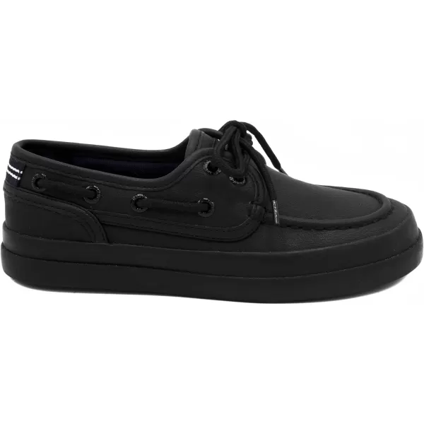 Nautica Kids Spinnaker Youth Boat Shoe Casual Loafer 2 Eye Lace Little KidBig KidAllover Black