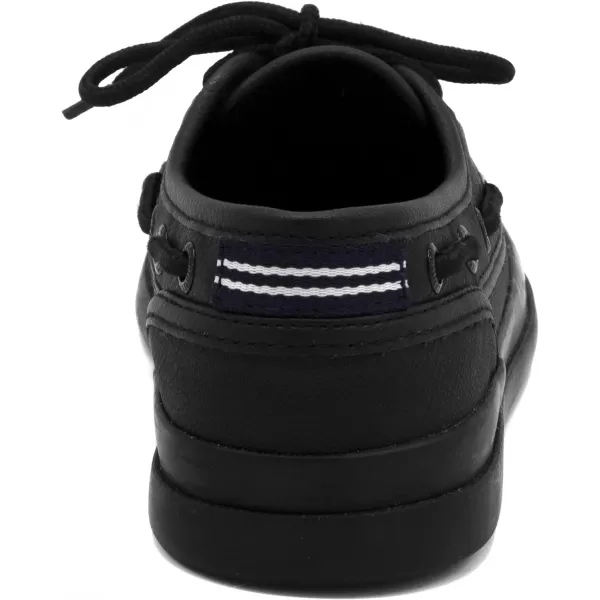 Nautica Kids Spinnaker Youth Boat Shoe Casual Loafer 2 Eye Lace Little KidBig KidAllover Black