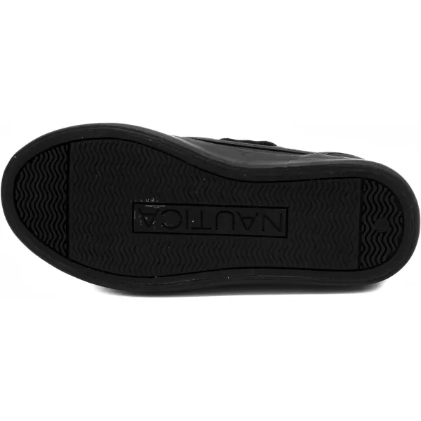 Nautica Kids Spinnaker Youth Boat Shoe Casual Loafer 2 Eye Lace Little KidBig KidAllover Black
