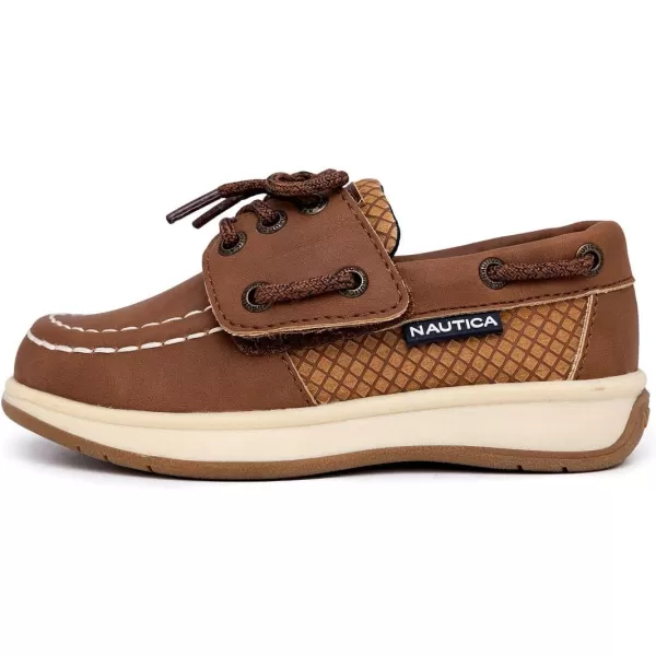 Nautica Kids Spinnaker Youth Boat Shoe Casual Loafer 2 Eye Lace Little KidBig KidCognacbeni