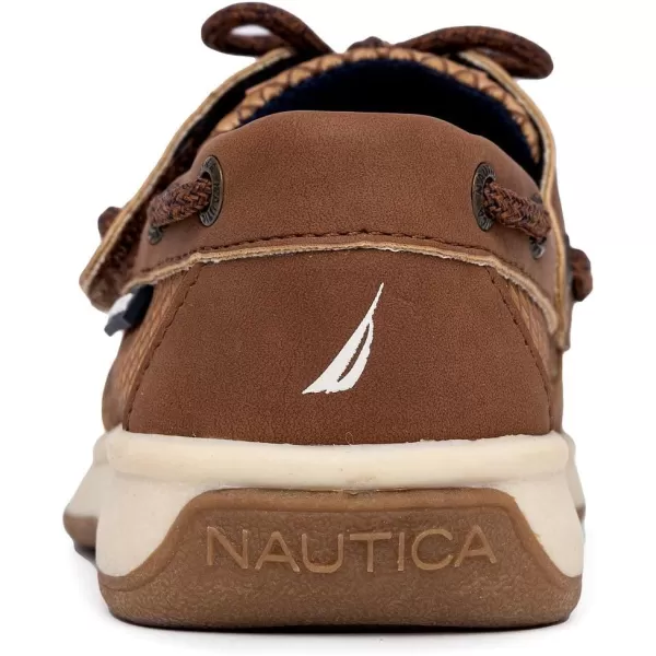 Nautica Kids Spinnaker Youth Boat Shoe Casual Loafer 2 Eye Lace Little KidBig KidCognacbeni