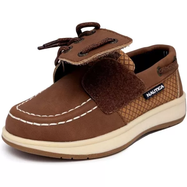 Nautica Kids Spinnaker Youth Boat Shoe Casual Loafer 2 Eye Lace Little KidBig KidCognacbeni