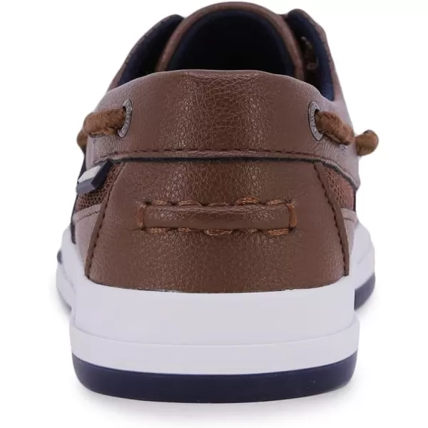 Nautica Kids Spinnaker Youth Boat Shoe Casual Loafer 2 Eye Lace Little KidBig KidDark Tan