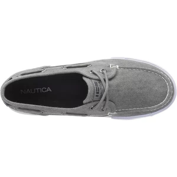 Nautica Kids Spinnaker Youth Boat Shoe Casual Loafer 2 Eye Lace Little KidBig KidGrey Washed