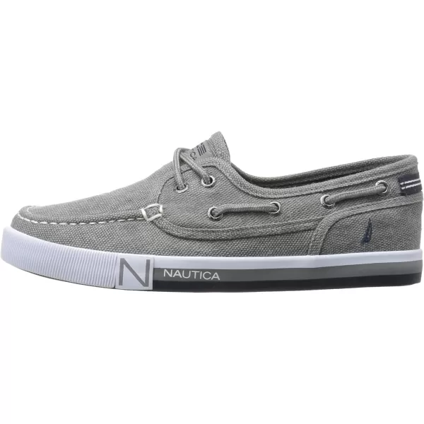 Nautica Kids Spinnaker Youth Boat Shoe Casual Loafer 2 Eye Lace Little KidBig KidGrey Washed