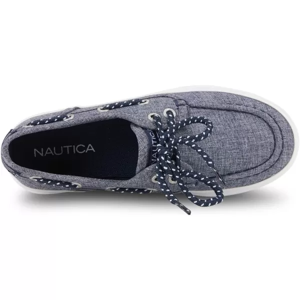 Nautica Kids Spinnaker Youth Boat Shoe Casual Loafer 2 Eye Lace Little KidBig KidNavy Heather