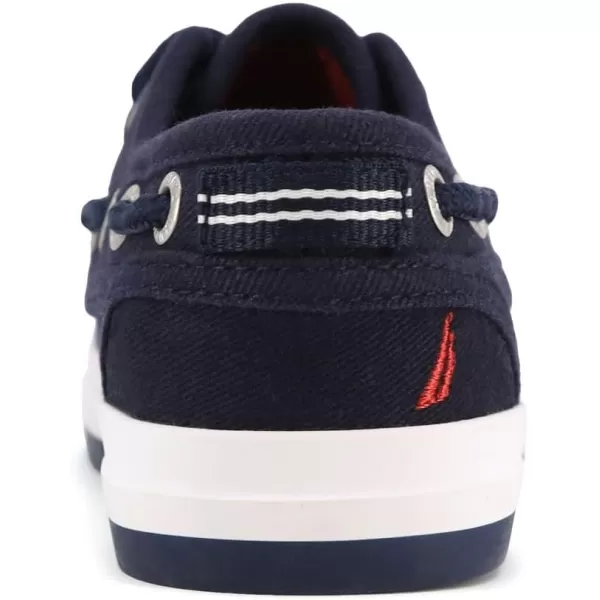 Nautica Kids Spinnaker Youth Boat Shoe Casual Loafer 2 Eye Lace Little KidBig KidNavy Twill