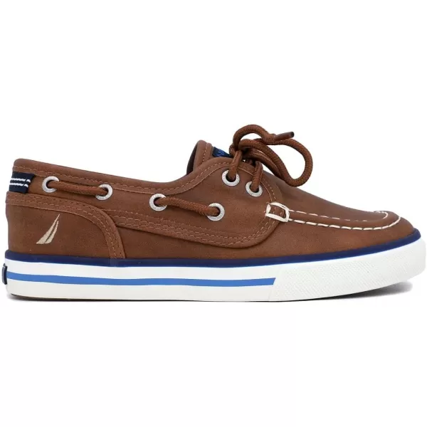 Nautica Kids Spinnaker Youth Boat Shoe Casual Loafer 2 Eye Lace Little KidBig KidTan Pebbled