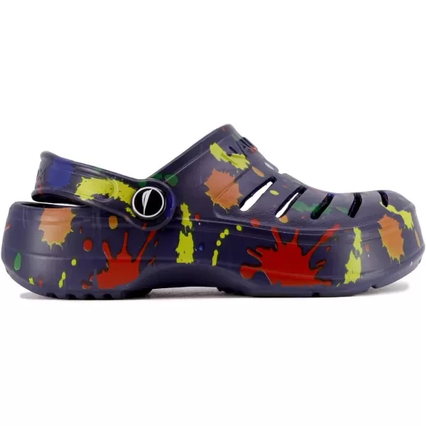 Nautica Kids Sports Clogs Sandals Athletic Beach Water Shoes  River EdgeBoys  Girls ToddlerLittle KidBig KidNavy Paint Splatter