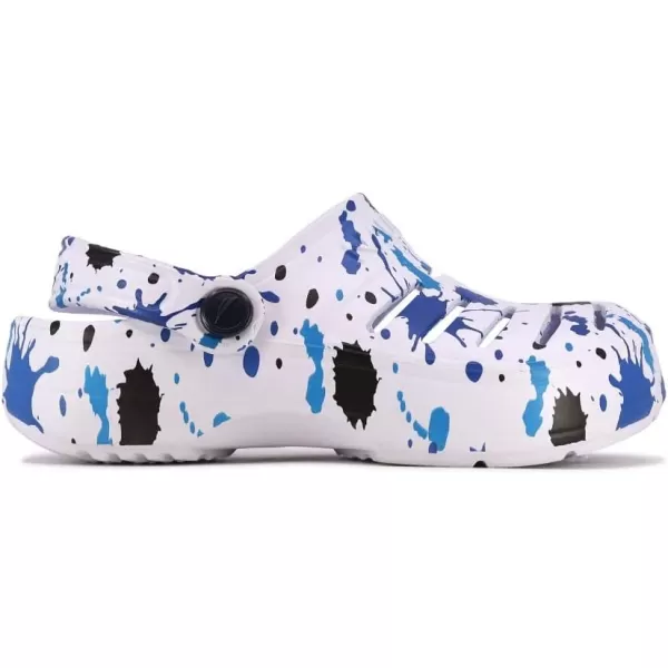 Nautica Kids Sports Clogs Sandals Athletic Beach Water Shoes  River EdgeBoys  Girls ToddlerLittle KidBig KidWhite Blue Splatter