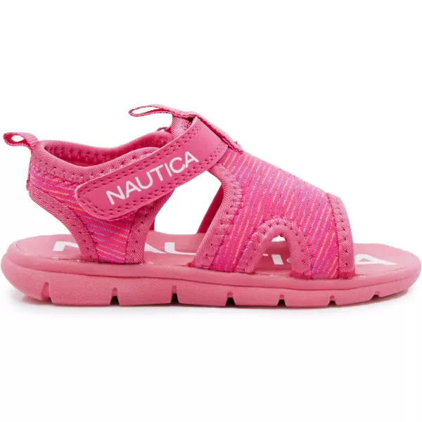 Nautica Kids Sports Sandals  Water Shoes Open Toe Athletic Summer Sandal Boy  Girl Little KidBig KidPink Met Multi Stripe