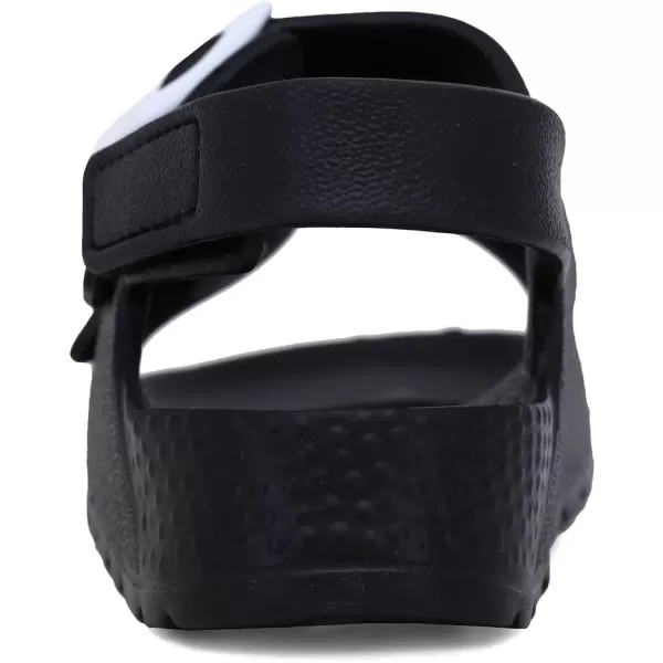 Nautica Kids Toddler Open Toe Sandal 2 Buckle Straps EVA Comfort Slide Outdoor Back Strap Casual Sandals Float Boat Boy  GirlToddlerLittle KidBlack White