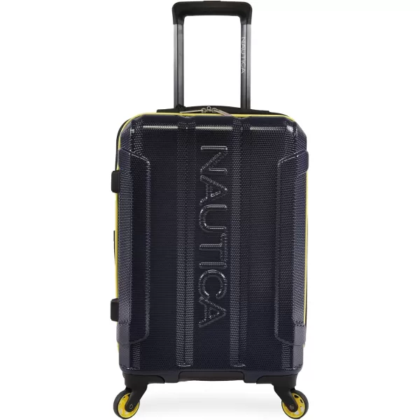 Nautica Maker Hardside Spinner Luggage lightweight NavyYellow CarryOn 21InchNautica Maker Hardside Spinner Luggage lightweight NavyYellow CarryOn 21Inch