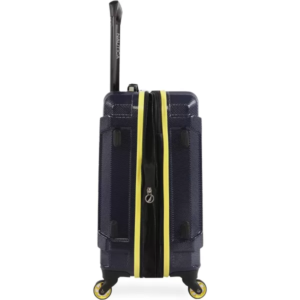 Nautica Maker Hardside Spinner Luggage lightweight NavyYellow CarryOn 21InchNautica Maker Hardside Spinner Luggage lightweight NavyYellow CarryOn 21Inch