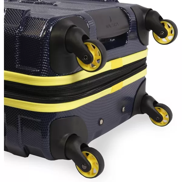 Nautica Maker Hardside Spinner Luggage lightweight NavyYellow CarryOn 21InchNautica Maker Hardside Spinner Luggage lightweight NavyYellow CarryOn 21Inch