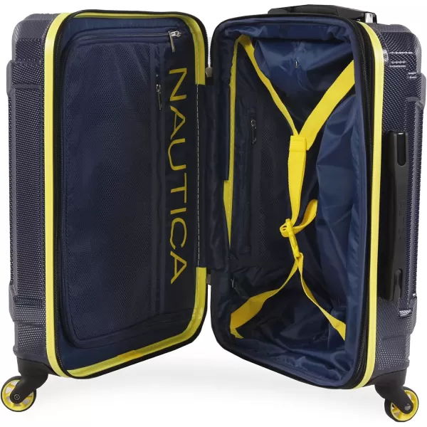 Nautica Maker Hardside Spinner Luggage lightweight NavyYellow CarryOn 21InchNautica Maker Hardside Spinner Luggage lightweight NavyYellow CarryOn 21Inch