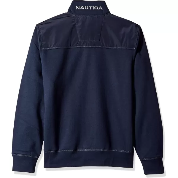 Nautica Mens 14 Zip Pieced Fleece SweatshirtNavy