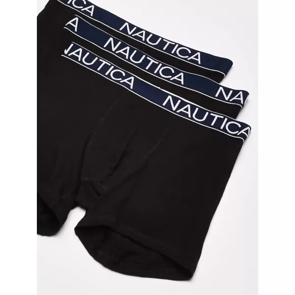 Nautica Mens 3 Pack Cotton Stretch Boxer BriefBlack