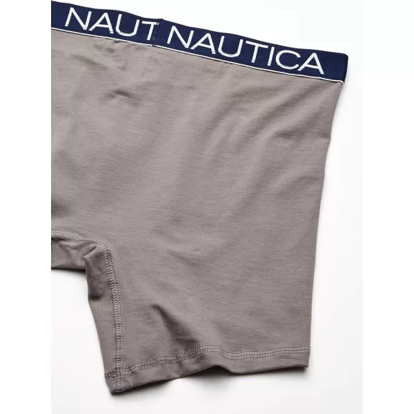 Nautica Mens 3 Pack Cotton Stretch Boxer BriefNautica RedPlatinum GreySail Printpeacoat