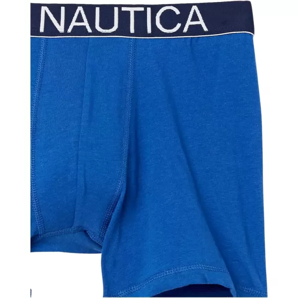 Nautica Mens 3 Pack Cotton Stretch Boxer BriefPeacoatBright BlueSea Cobalt