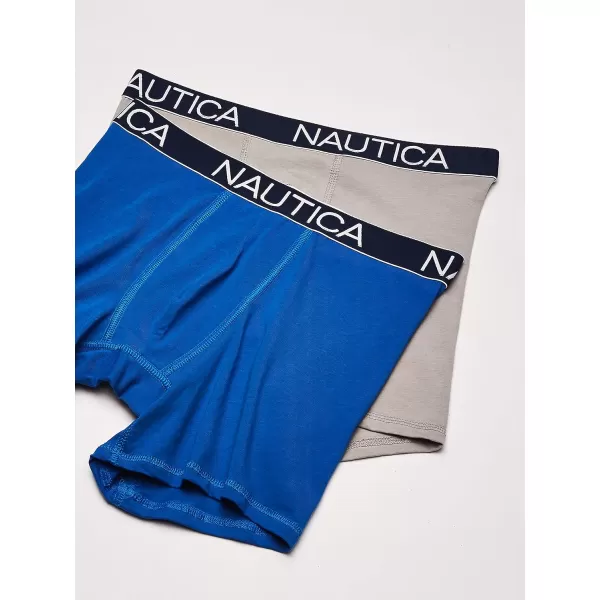 Nautica Mens 3 Pack Cotton Stretch Boxer BriefSea CobaltAlloySail Printblack White